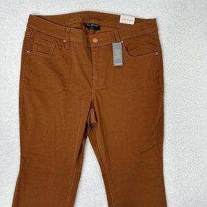 NWT Lane Bryant Women's Mid-Rise Skinny Stretch Pants Size 14 Rust Brown Plus